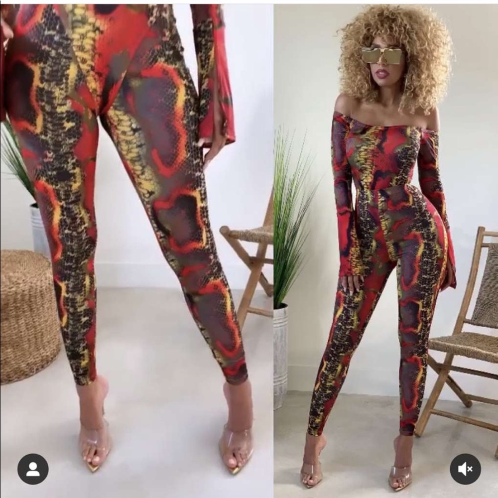 Snake Print Jumpsuit
